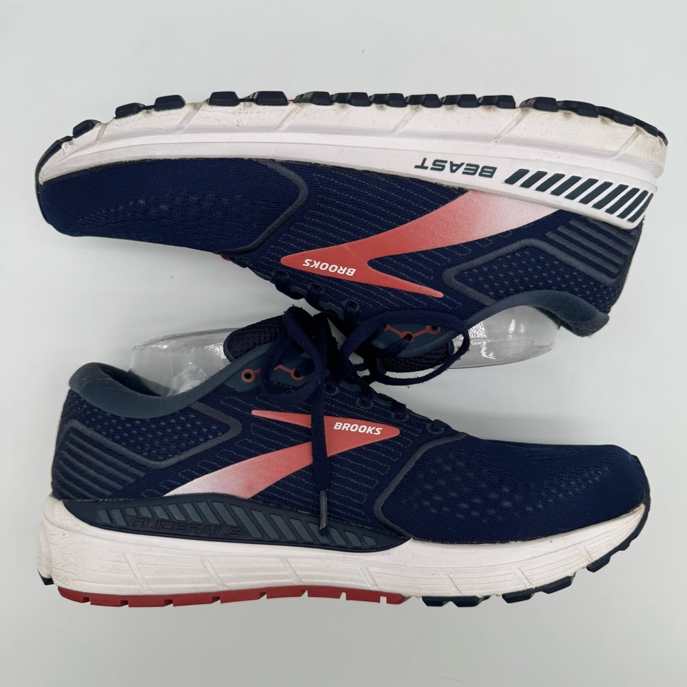 Brooks Beast 20 Navy Blue/Red Athletic Sneaker Size 10 - Picture 7 of 12